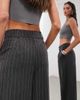 ASOS EDITION ASOS EDITION pleat front wide leg pants in charcoal pinstripe-Black - 2