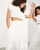 ASOS EDITION ASOS EDITION pleat waist eyelet midi skirt in white - 2