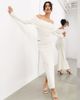 ASOS EDITION ASOS EDITION premium jersey turn over bardot long sleeve top in cream-Neutral - 4