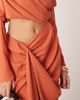 ASOS EDITION ASOS EDITION premium plisse long sleeve drapey maxi dress in rust-Orange - 3