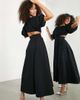 ASOS EDITION ASOS EDITION puff sleeve midi dress with cut out back in black - 3