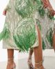 ASOS EDITION ASOS EDITION sequin cami midi dress with floral beaded fringe in gold - 2