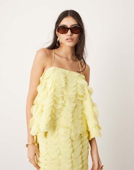 ASOS EDITION ASOS EDITION textured circle drape cami top in lemon - part of a set-Yellow