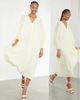 ASOS EDITION ASOS EDITION textured trapeze midi dress in neon check-Blues - 4
