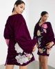 ASOS EDITION ASOS EDITION velvet wrap mini dress in dahlia floral embroidery in wine-Red - 2