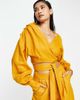 ASOS EDITION ASOS EDITION wrap front linen top in mustard-Yellow - 1
