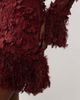 ASOS LUXE ASOS LUXE 3D floral embellished eyelet mini dress with faux-feather trim in burgundy-Red - 4