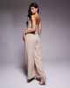 ASOS LUXE ASOS LUXE 3D petal jumpsuit with drop bead detail in stone-Neutral - 3