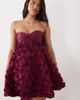 ASOS LUXE ASOS LUXE bandeau mini dress with 3D floral skirt in pink orchid - 2