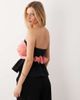 ASOS LUXE ASOS LUXE bandeau peplum top with corsage detail in black and pink - 4