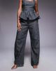 ASOS LUXE ASOS LUXE barrel pants with faux pearls in gray pinstripe - part of a set - 2