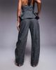 ASOS LUXE ASOS LUXE barrel pants with faux pearls in gray pinstripe - part of a set - 4