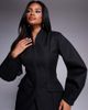 ASOS LUXE ASOS LUXE cinched waist blazer in black - 1