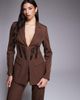 ASOS LUXE ASOS LUXE cinched waist blazer with contrast panelling in brown - part of a set - 1