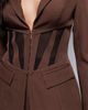 ASOS LUXE ASOS LUXE cinched waist blazer with contrast panelling in brown - part of a set - 2