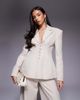 ASOS LUXE ASOS LUXE cinched waisted tailored blazer with button detailing in cream - part of a set-Neutral - 1