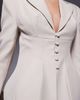 ASOS LUXE ASOS LUXE cinched waisted tailored blazer with button detailing in cream - part of a set-Neutral - 2