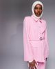 ASOS LUXE ASOS LUXE collared button down blazer with belt in pink - part of set - 1