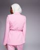 ASOS LUXE ASOS LUXE collared button down blazer with belt in pink - part of set - 4