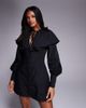 ASOS LUXE ASOS LUXE collared mini dress in black-Navy - 1