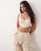 ASOS LUXE ASOS LUXE corset ruffle crop top in cream - part of a set-White - 1