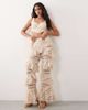 ASOS LUXE ASOS LUXE corset ruffle crop top in cream - part of a set-White - 2