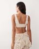 ASOS LUXE ASOS LUXE corset ruffle crop top in cream - part of a set-White - 4