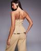 ASOS LUXE ASOS LUXE cotton twill bandeau corsage top in tan - part of a set-Neutral - 4