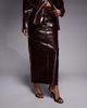 ASOS LUXE ASOS LUXE croc pencil midi skirt in chocolate - part of a set-Brown - 2