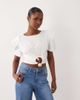 ASOS LUXE ASOS LUXE cropped T-shirt with metal trim in white - 1