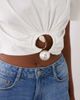 ASOS LUXE ASOS LUXE cropped T-shirt with metal trim in white - 3