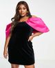 ASOS LUXE ASOS LUXE Curve bardot sleeve velvet midi dress in black - 4