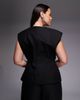 ASOS LUXE ASOS LUXE Curve cinched linen look vest in black - part of a set - 3