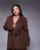 ASOS LUXE ASOS LUXE Curve cinched waist blazer with contrast paneling in brown - part of a set - 1