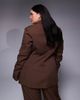 ASOS LUXE ASOS LUXE Curve cinched waist blazer with contrast paneling in brown - part of a set - 3
