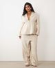 ASOS LUXE ASOS LUXE Curve cinched waisted tailored blazer with button detail in cream - part of a set-Neutral - 4