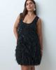 ASOS LUXE ASOS LUXE Curve embellished scoop neck mini dress with faux feather hem in black - 4