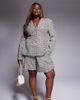 ASOS LUXE ASOS LUXE Curve houndstooth flippy shorts in brown sequins - part of a set - 1