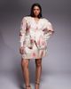 ASOS LUXE ASOS LUXE Curve jacquard mini skirt in white floral - part of a set-Multi - 1
