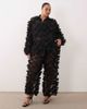 ASOS LUXE ASOS LUXE Curve mesh shirt in black with 3D flower petals - part of a set - 3