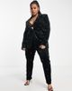 ASOS LUXE ASOS LUXE Curve pearl velvet fitted pants in black - part of a set - 2