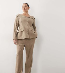 ASOS LUXE ASOS LUXE Curve pinstripe tailored trouser-MULTI