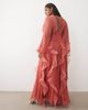 ASOS LUXE ASOS LUXE Curve ruched long sleeve maxi dress with waterfall detail in faded rose-Pink - 2