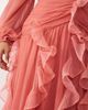 ASOS LUXE ASOS LUXE Curve ruched long sleeve maxi dress with waterfall detail in faded rose-Pink - 3