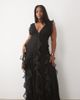 ASOS LUXE ASOS LUXE Curve ruched maxi dress with waterfall detail in black - 1