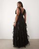 ASOS LUXE ASOS LUXE Curve ruched maxi dress with waterfall detail in black - 3