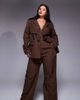 ASOS LUXE ASOS LUXE Curve straight leg pants in brown - part of a set - 1