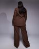 ASOS LUXE ASOS LUXE Curve straight leg pants in brown - part of a set - 4