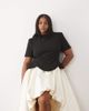 ASOS LUXE ASOS LUXE Curve structured bodice bubble hem dress in black-MULTI - 2