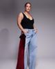 ASOS LUXE ASOS LUXE Curve wide leg jeans with 3D velvet bow detail in light blue - 1
